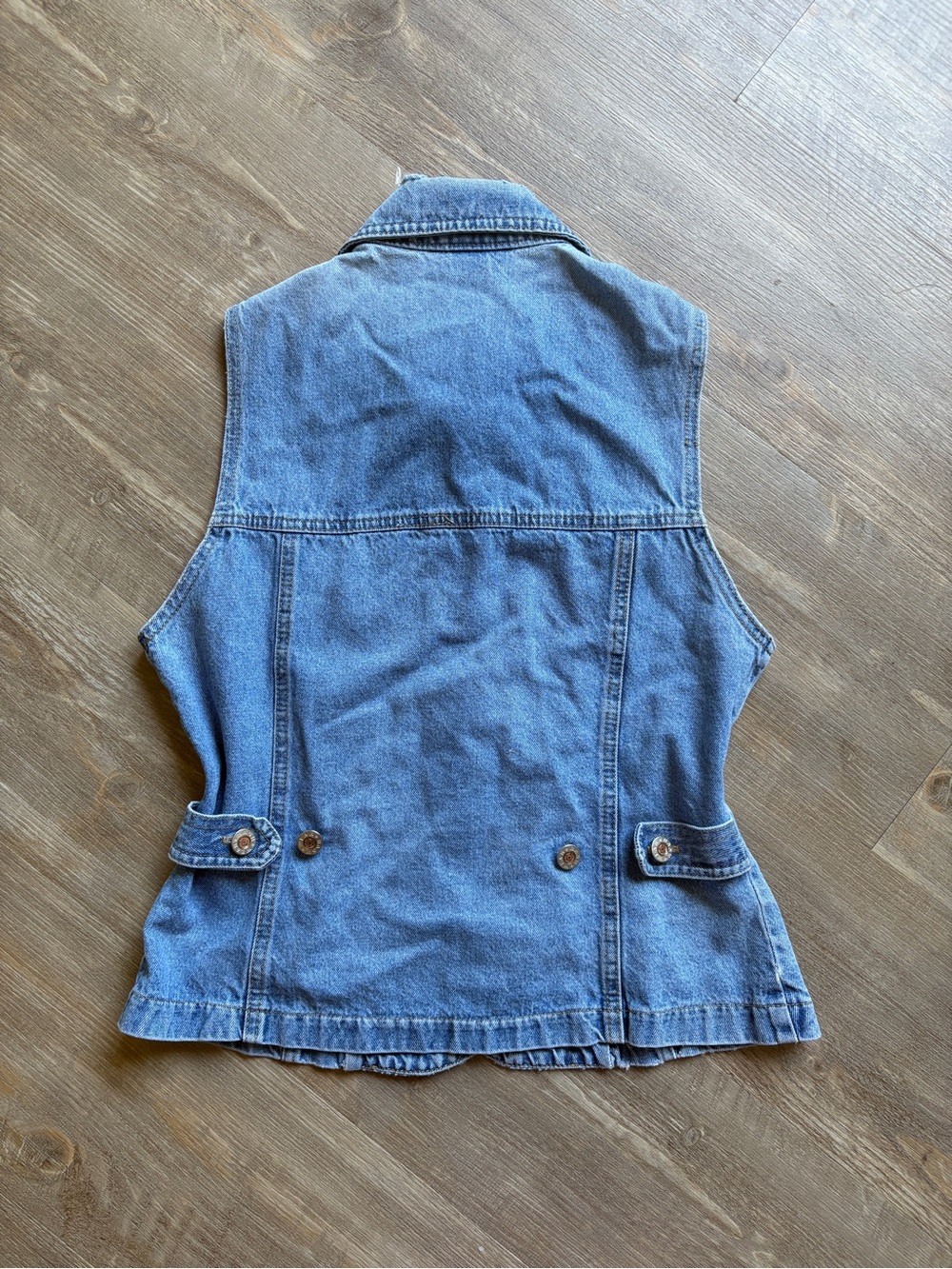 Vintage Blue Denim Vest with Button Front | Classic Western - Picture 2 of 6
